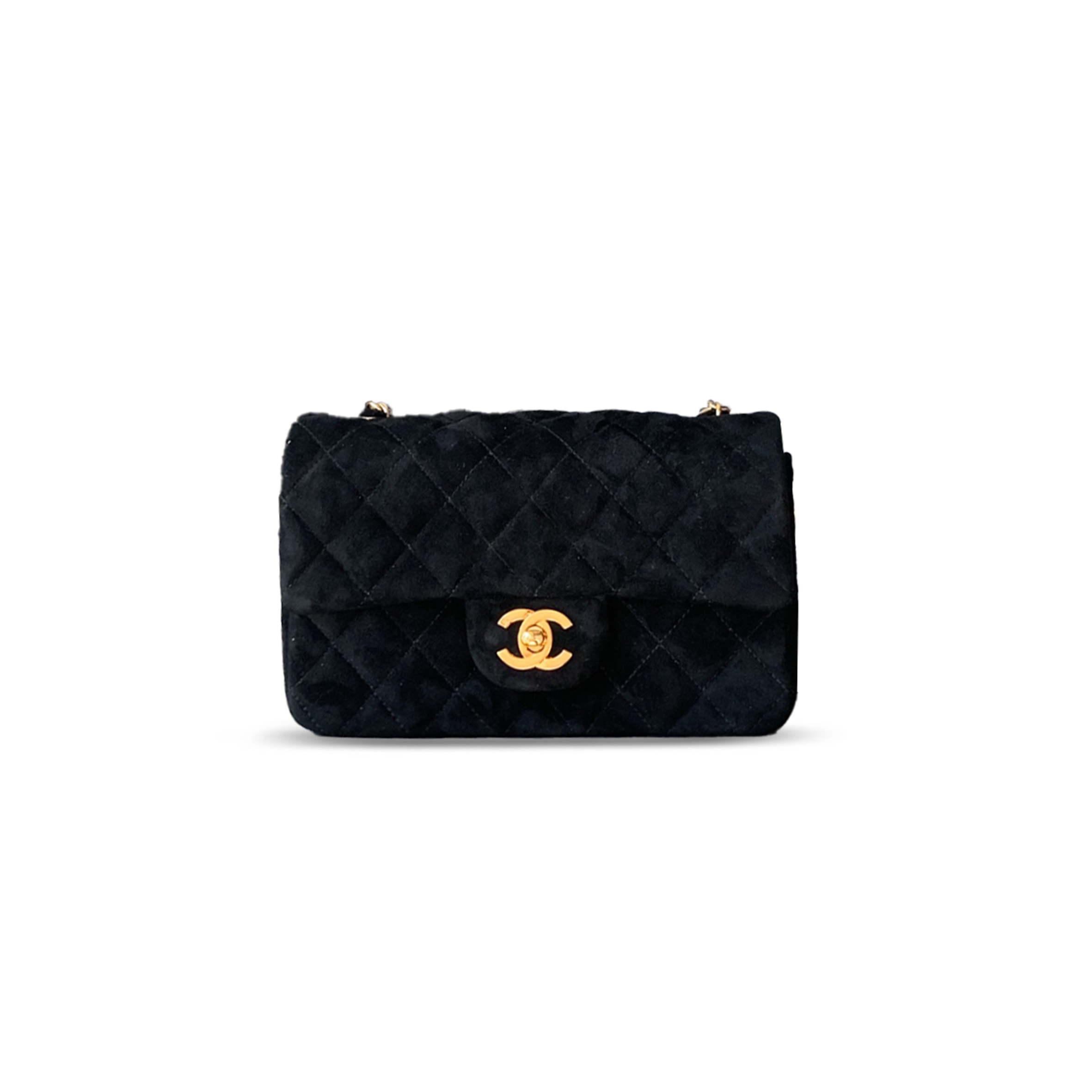 CHANEL SUEDE SMALL DOUBLE FLAP SHOULDER BAG 306481 (20*12*6cm)